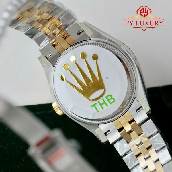 Rolex Datejust 278273 Due Toni Oro Giallo Quadrante Verde Oliva con Diamanti Bracciale Jubilee Miglior Replica THB 31mm Orologio - immagine 10