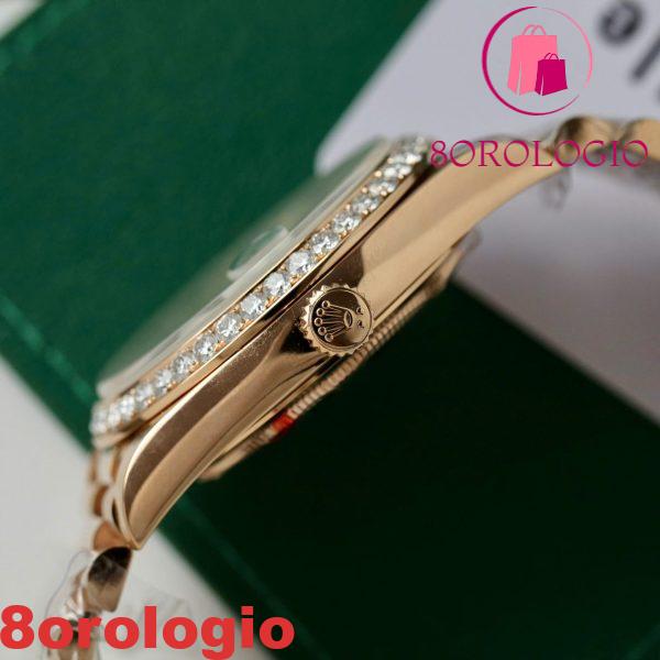 Rolex Day-Date 228345RBR-0026 Quadrante MOP Baguette Oro Rosa 18K Con Ghiera in Moissanite GMF V3 Miglior Replica 40mm Orologio - immagine 12