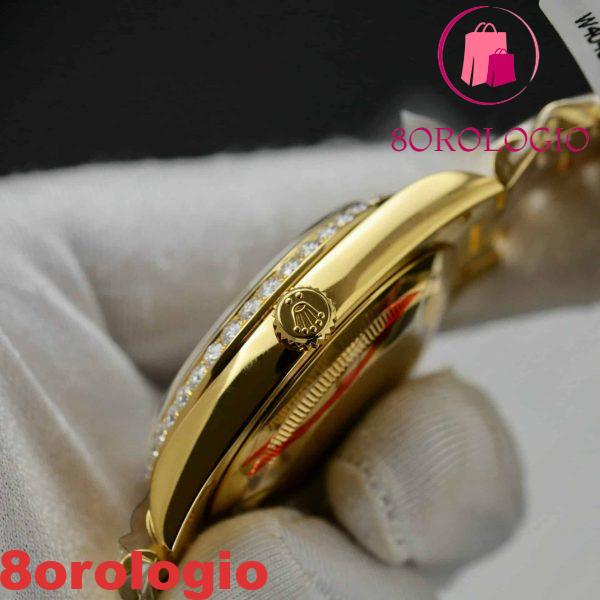 Replica Rolex Day-Date 228348RBR Oro Giallo 18K Quadrante Nero con Diamanti Ghiera in Moissanite GMF V3 Super Clone 40mm Orologio - immagine 12