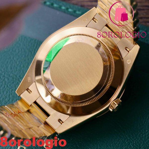 Rolex Day-Date 228348RBR 18K Yellow Gold Replica Quadrante Champagne Diamanti Baguette Lunetta Moissanite 173g GMF V3 40mm Orologio - immagine 11