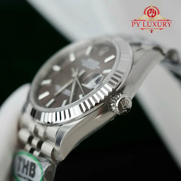 Rolex Datejust 278274 Quadrante Grigio Scuro Lunetta Zigrinata Bracciale Jubilee Miglior Replica THB 31mm Orologio - immagine 11