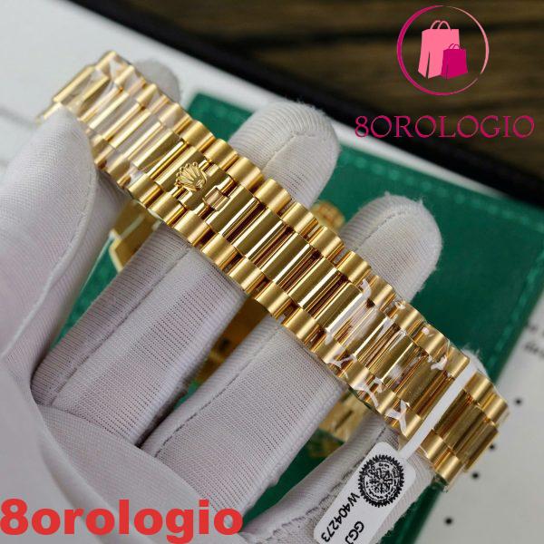 Replica 1:1 GMF V3 Rolex Day-Date 228348RBR Quadrante Verde Pastello 18k Oro Placcato con Ghiera in Moissanite 40mm Orologio - immagine 9
