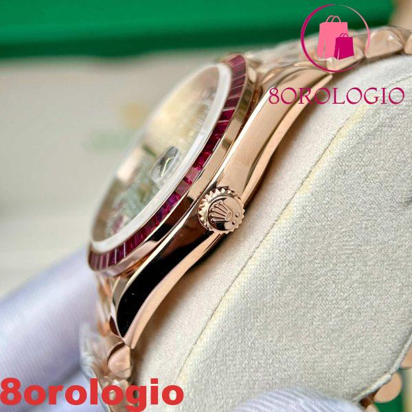 Rolex Day-Date 228398TRU 18K Gold Wrapped Quadrante in Moissanite Replica con Ghiera in Rubino GMF V3 Super Clone 40mm Orologio - immagine 11