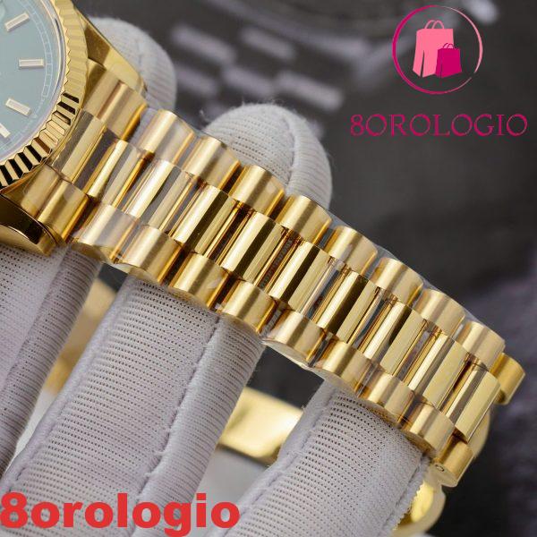 Replica Rolex Day-Date 36 mm Quadrante Verde Luminoso in Oro Giallo 18K  Orologio - immagine 12