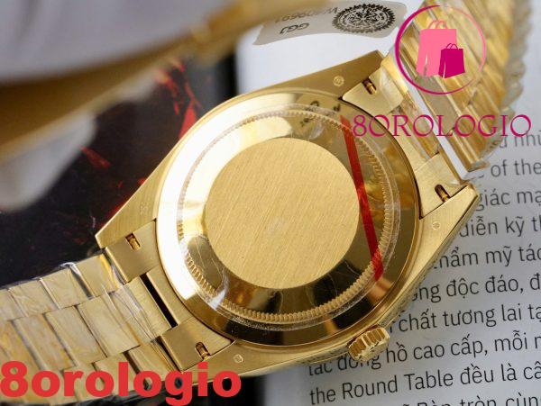 Rolex Day-Date 40 Quadrante Arcobaleno Rivestito di Diamanti Oro Giallo 18K con Ghiera in Moissanite Taglio Baguette Migliore Replica 40mm Orologio - immagine 10