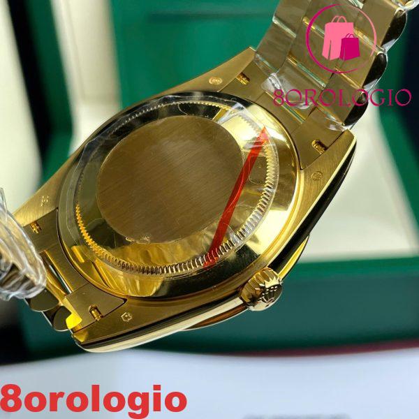 Replica del Rolex Day-Date 40 Quadrante Verde Tempestato di Diamanti Arabi Placcato Oro 18K Quadrante Personalizzato in Moissanite & Dial Miglior Replica 40mm Orologio - immagine 10