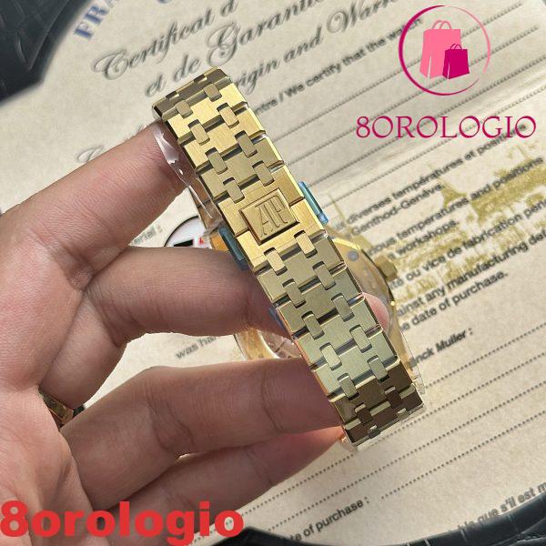 Replica Audemars Piguet Royal Oak 15450BA Oro Giallo Quadrante Blu IP Factory 37mm Orologio - immagine 9