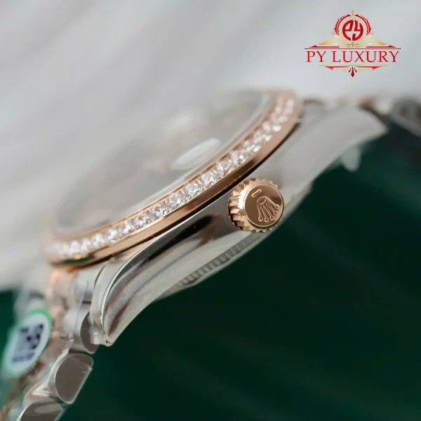 Rolex Datejust 278381RBR-0006 Due Tono Quadrante Cioccolato Ghiera con Diamanti Jubilee Miglior Replica THB 31mm Orologio - immagine 11