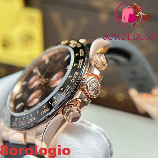 Rolex Daytona 116515LN Quadrante Nero Oro Rosa 18K Wrapped Oysterflex 1:1 Migliore Replica 40mm Orologio - immagine 14