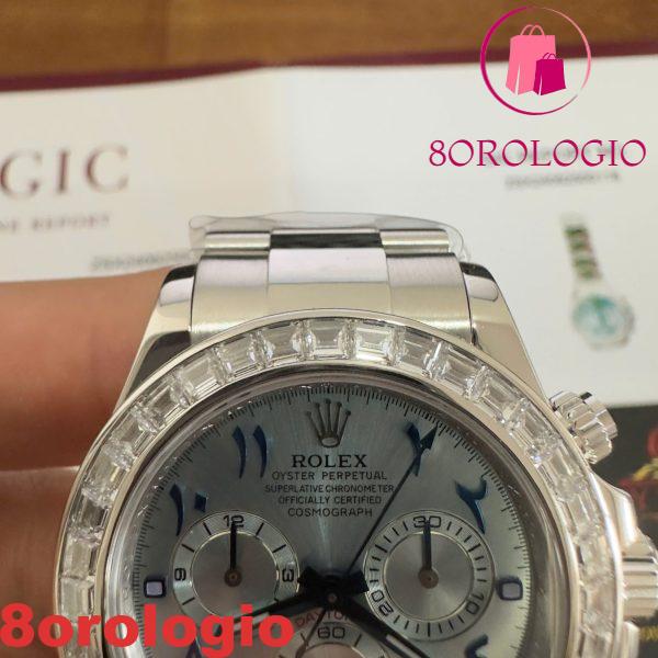 Rolex Daytona 116576TBR-0005 Platinum Quadrante Arabo Replica Diamanti a Baguette 40mm Orologio - immagine 16