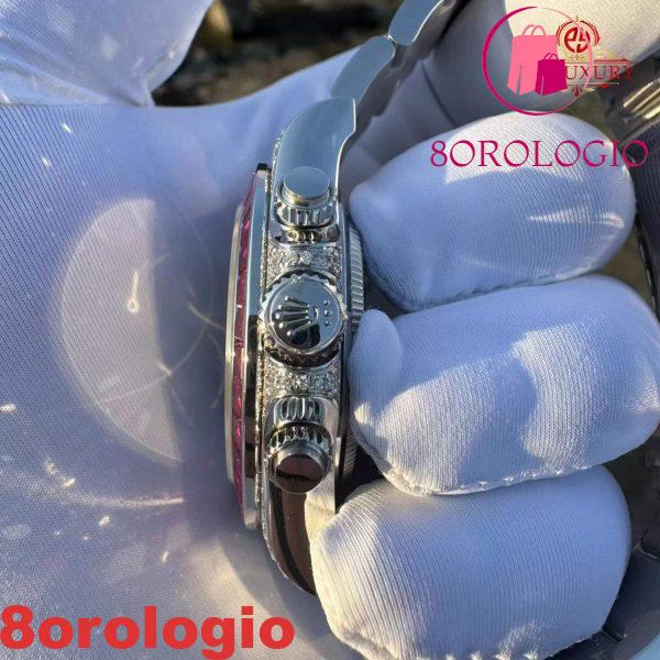 Rolex Daytona 126599TRU Oro Massiccio 18K Replica Personalizzata con Rubini Naturali e Diamanti Naturali 40mm Orologio - immagine 12