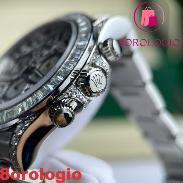 Replica Rolex Daytona Eye of the Tiger Bracciale in Metallo Moissanite Personalizzato Migliore 40mm Orologio - immagine 11