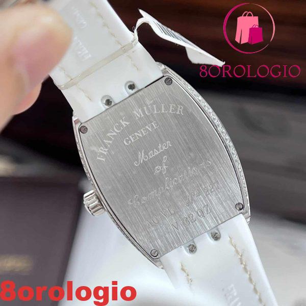 Franck Muller Vanguard V32 White Custom Full Moissanite Migliore Replica ABF 32mm Orologio - immagine 10