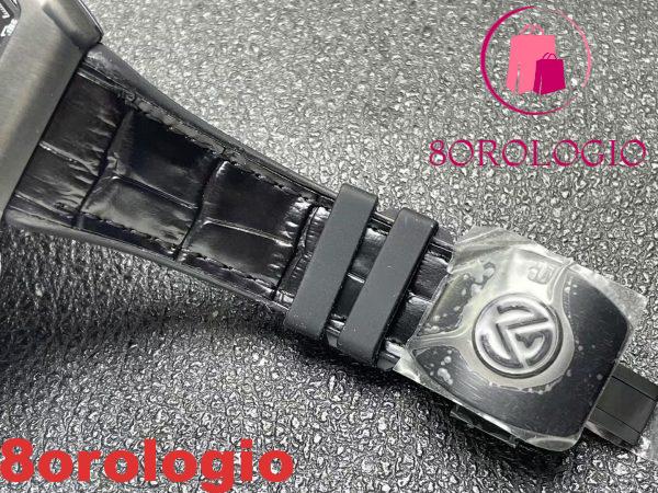 Franck Muller Vanguard V45 Black DLC Quadrante Nero Cinturino in Pelle 1:1 Replica Migliore Edizione ABF 45mm Orologio - immagine 9