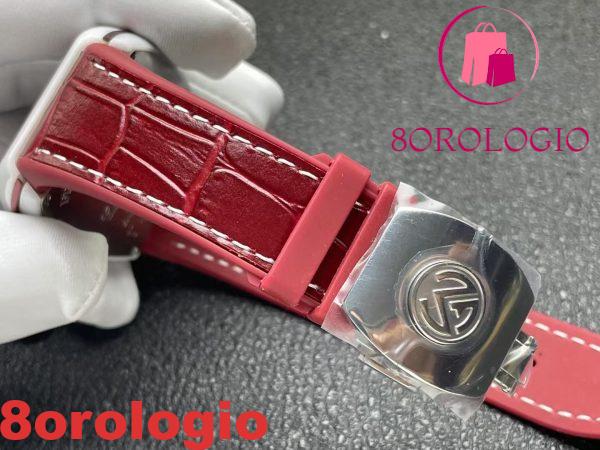 Franck Muller Vanguard V45 Ceramica Bianca Quadrante Borgogna Cinturino in Pelle Replica 1:1 Migliore ABF 45mm Orologio - immagine 9