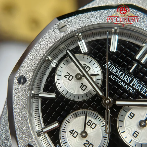 Replica Audemars Piguet Royal Oak Chronograph 26239BC Frosted White Gold Quadrante Nero Super Clone APSF 41mm Orologio - immagine 14