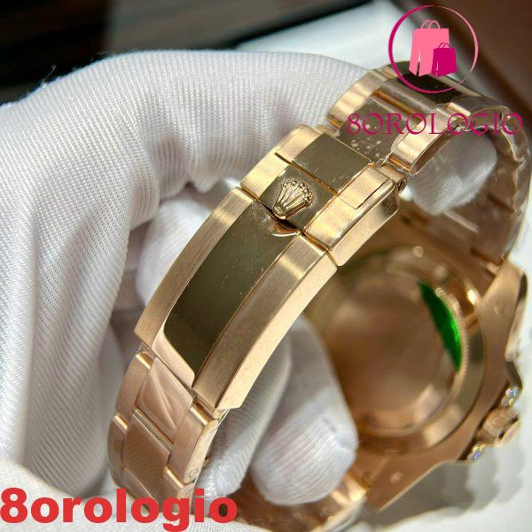 Rolex GMT-Master II 126755SARU Placcato in Oro 18K Quadrante Pavé in Moissanite Lunetta in Rubini e Zaffiri 40mm Replica Orologio - immagine 9