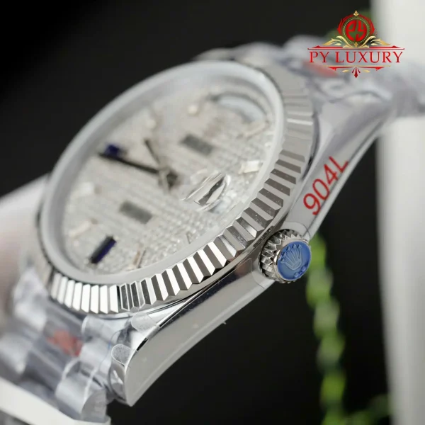 Rolex Day-Date 228236-0009 Quadrante in Moissanite Personalizzato 1:1 Migliore Replica QF 40mm Orologio - immagine 11