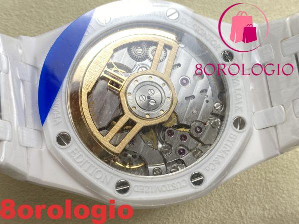Audemars Piguet Royal Oak 15500 Ceramica Bianca Quadrante Nero Replica 1:1 Super Clone APSF 41mm Orologio - immagine 10