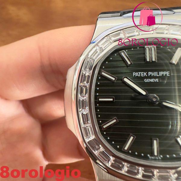 Patek Philippe Nautilus 5711/1300A-001 Quadrante Verde Diamanti Baguette CVD Replica 40mm Orologio - immagine 9