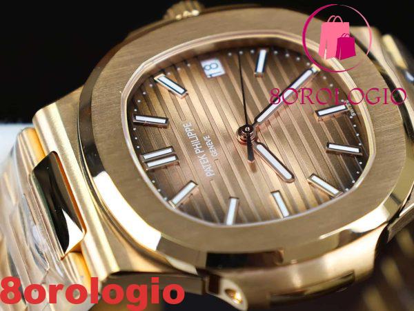Patek Philippe Nautilus 5711/1R Quadrante Marrone 18K Orologio Placcato Miglior Replica 3KF 40mm Orologio - immagine 9
