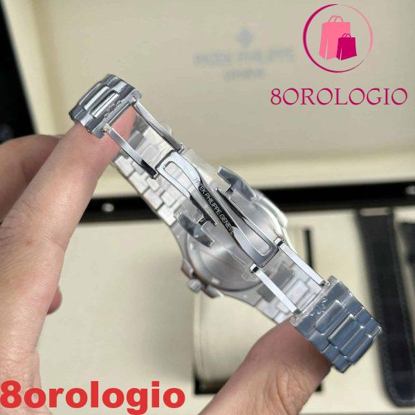 Patek Philippe Nautilus 7010/1G-011 Quadrante Bianco Ghiera con Diamanti Quartz Svizzero Migliore Replica 32mm Orologio - immagine 9