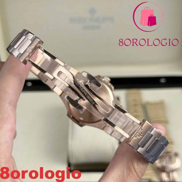 Patek Philippe Nautilus 7010/1R Oro Rosa Quadrante Bianco Ghiera con Diamanti Orologio da Donna Miglior Replica 32mm Orologio - immagine 9