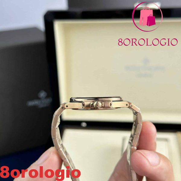 Replica di Patek Philippe Nautilus 7010/1R Oro Rosa Quadrante Bianco Orologio da Donna al Quarzo 32mm Orologio - immagine 9