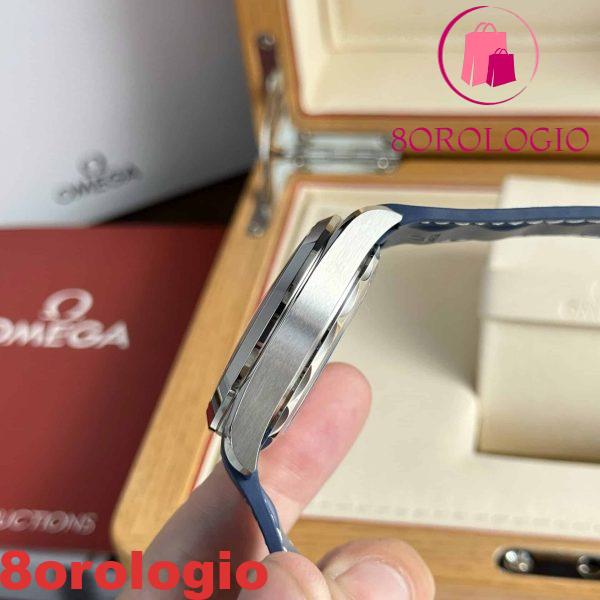 Omega Aqua Terra Worldtimer GMT Quadrante Blu Cinturino in Gomma Migliore Replica 43mm Orologio - immagine 12