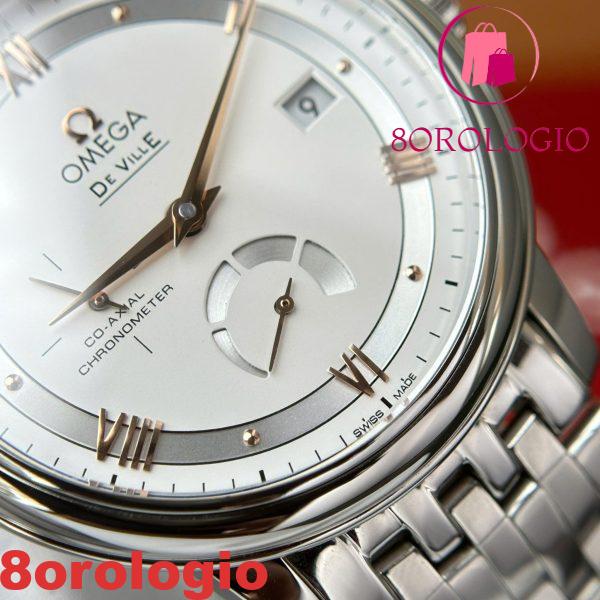 Omega De Ville Prestige Power Reserve Quadrante Argento Bracciale in Acciaio Miglior Replica 39.5mm Orologio - immagine 15