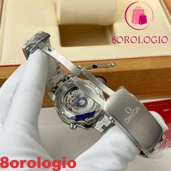 Omega Seamaster Diver 300M Tokyo 2020 Quadrante Bianco Replica con Ghiera in Ceramica Blu Clone 42mm Orologio - immagine 10