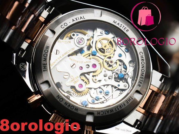 Omega Speedmaster Moonwatch Chronograph Bi-Tono Oro Rosa Quadrante Rosa Replica Svizzera 42mm Orologio - immagine 10