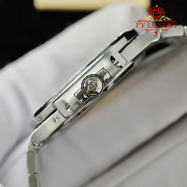 Patek Philippe Nautilus 5712/1A Blue Dial Replica Custom Baguette Moissanite 1:1 Miglior Replica PPF 40mm Orologio - immagine 9