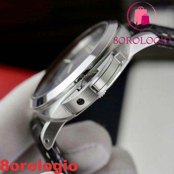 Panerai Luminor Marina Acciaio Quadrante Nero PAM1312 Pelle Miglior Replica VSF 44mm Orologio - immagine 11