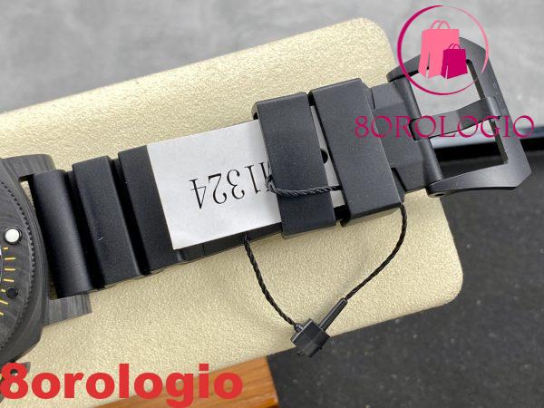 Panerai Submersible GMT Carbotech Navy Seals PAM 1324 Cinturino in Gomma Nero Carbonio Migliore Replica VSF 44mm Orologio - immagine 9