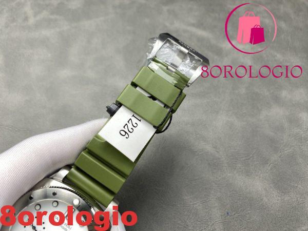 Panerai Submersible Quarantaquattro Bianco Quadrante Bianco Cinturino in Gomma Verde 1:1 Miglior Replica VSF 44mm Orologio - immagine 10