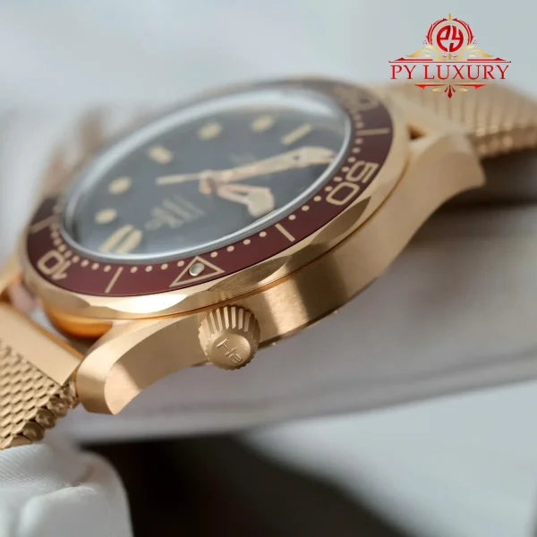 Omega Seamaster Diver 300M Bronze Gold su Quadrante Nero Bronze Gold 1:1 Miglior Replica VSF 42mm Orologio - immagine 12