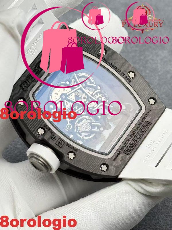 Replica Richard Mille RM055 Bubba Watson Americas Edition Custom Fibra di Carbonio NTPT Modificata Movimento Non-Regolatore 1:1 Super Clone Orologio - immagine 9