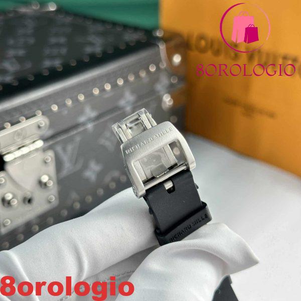 Richard Mille RM07-01 Carbonio Nero Gomma Nera Replica di Migliore Qualità 45.32 X 32.3mm Orologio - immagine 9