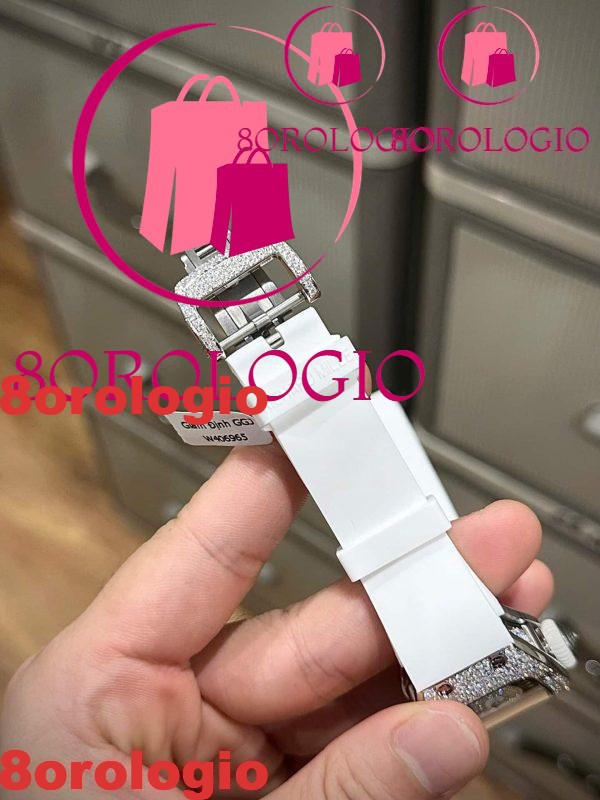 Richard Mille RM07-01 Lady White MOP Lip Snow Diamonds Custom Moissanite Replica 45.32×32.3 mm Orologio - immagine 9