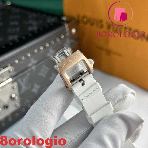 Richard Mille RM07-01 Ceramica Bianca Black Lip Migliore Replica 45.32 X 32.3mm Orologio - immagine 9