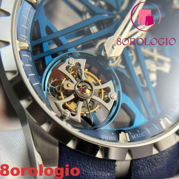 Roger Dubuis Excalibur Monotourbillon Cobalt Blue RDDBEX0838 Migliore Replica BBR 42mm Orologio - immagine 13