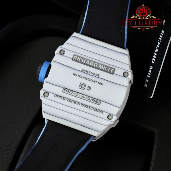 Richard Mille RM27-02 Rafael Nadal Tourbillon Fibra di Carbonio Bianca Migliore Replica 39.7 X 47.7mm Orologio - immagine 10