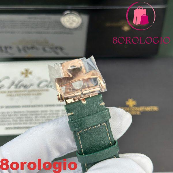 Vacheron Constantin Overseas Dual Time 7920V/210R-B965 Oro Rosa Quadrante Verde Pelle Swiss Replica PZF 41mm Orologio - immagine 9