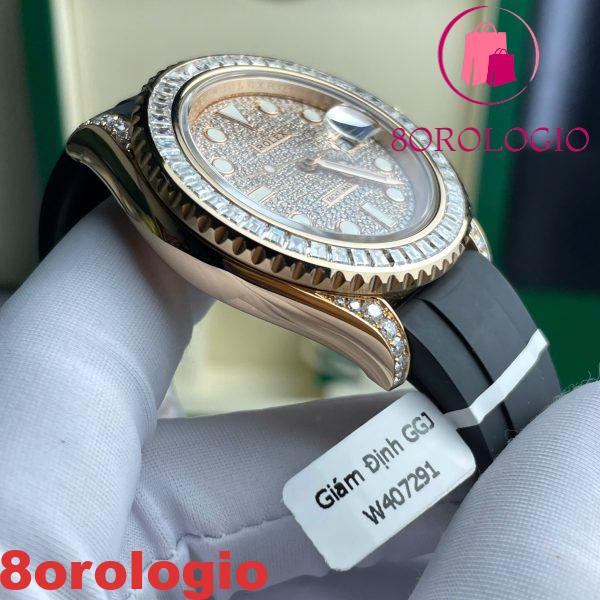Replica Migliore di Rolex Yacht-Master 126655 40mm in Oro Rosa 18K con Moissanite Customizzata Orologio - immagine 11