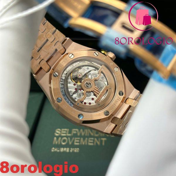 Audemars Piguet Royal Oak Jumbo Extra Thin 15207OR Oro Rosa Quadrante Nero Replica IPF 39mm Orologio - immagine 11