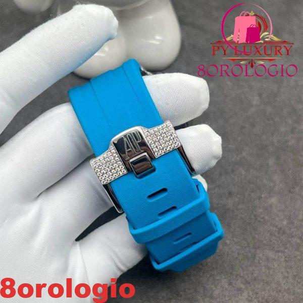 Audemars Piguet Royal Oak Offshore Chronograph 25940 Acciaio 18K Oro Rosa Replica con Diamanti Personalizzati Movimento Originale 42mm Orologio - immagine 9
