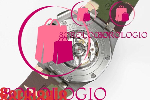 Audemars Piguet Royal Oak Offshore Chronograph 26400SO Quadrante Beige Ghiera in Ceramica Verde Cinturino in Gomma Migliore Replica APF 44mm Orologio - immagine 10
