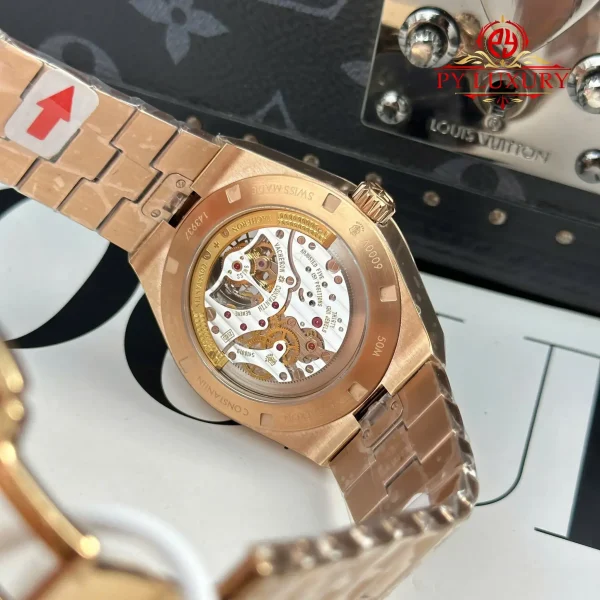 Vacheron Constantin Overseas Tourbillon 6000V Oro Rosa Quadrante Blu Migliore Replica BBR 42.5mm Orologio - immagine 11