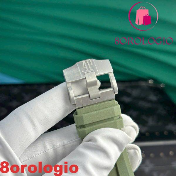 Audemars Piguet Royal Oak Offshore Diver 15720ST Quadrante Verde Khaki Gomma Migliore Replica APSF 42mm Orologio - immagine 9